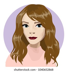 A portrait of a beautiful girl. Fashion portrait. Straight hair