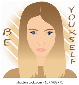 Portrait of beautiful girl. Vector illustration.