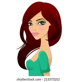 Portrait of beautiful girl. Vector illustration