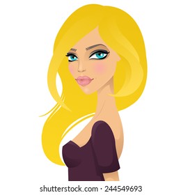 Portrait of beautiful girl. Vector illustration