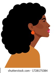 Portrait of beautiful Latina woman. Confident strong woman looks forward. Feminist, professional, mother, wife, girlfriend. Vector illustration on a white background.