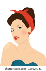 Portrait of beautiful pin up woman