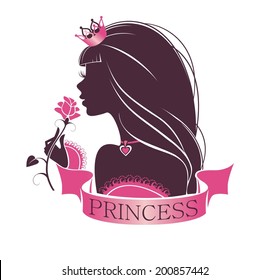 Porträt einer schönen Prinzessin einzeln auf weißem Hintergrund