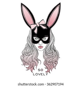 808 Bunny mask girl Stock Illustrations, Images & Vectors | Shutterstock