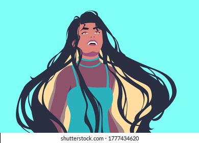 髪 女性 なびく のイラスト素材 画像 ベクター画像 Shutterstock