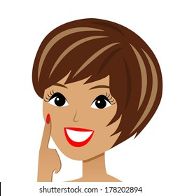 portrait beautiful  young woman, vector illustration