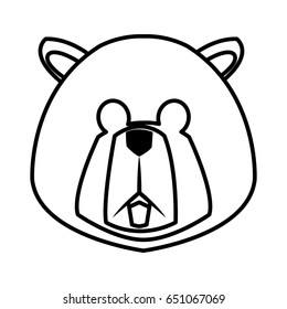 portrait of beaver. cute face of aquatic fluffy rodent vector illustrated