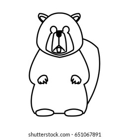 portrait of beaver. cute face of aquatic fluffy rodent vector illustrated