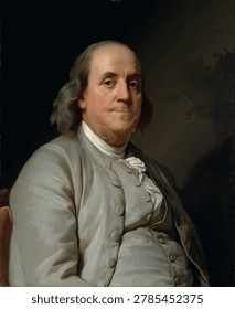 Portrait of Benjamin Franklin - vector