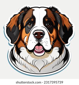 Retrato de un perro de montaña de Berna. Ilustración vectorial.