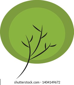 Portrait of the black tree with branches has neither flowers or leaves viewed from the front, vector, color drawing or illustration.