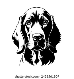 Portrait of a Bloodhound Dog Vector isolated on white background, Dog Silhouettes. svg
