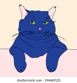Portrait of a blue cat
