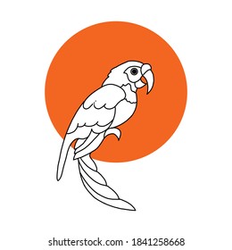 Portrait blue-and-yellow macaw in flight from a splash of watercolor. Ara parrot, Tropical parrot. Vector illustration of paints