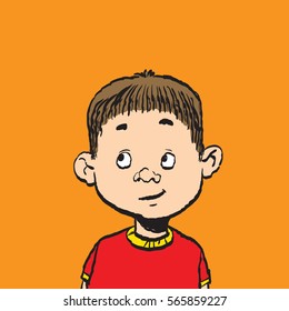 Portrait of a boy isolate illustration. Cartoon color illustration isolate