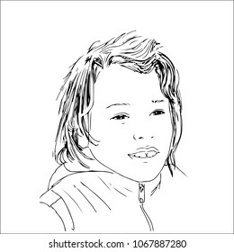 portrait of boy pencils vector
