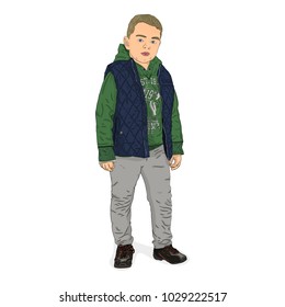 Portrait of a boy. Vector illustration