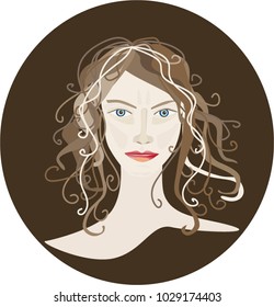 Portrait of a brunette girl with on a brown background