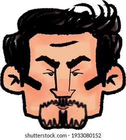 Porträt eines brutalen bärtigen Mannes. Vektorgrafik