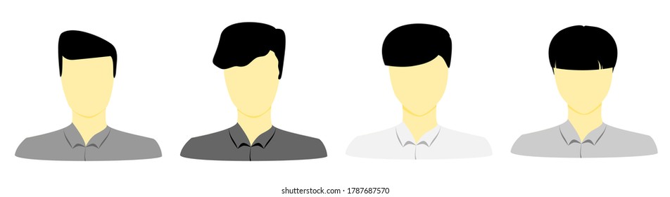 Portrait Business Man flat vector avatars. Men in shirt Collection