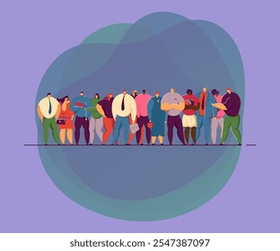 Retrato de equipe de negócios ilustração de vetor plana. Trabalhadores profissionais felizes dos desenhos animados de terno de pé juntos. Conceito de emprego, carreira e start-up