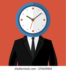 Portrait of a businessman holding a watch. Concept of time management