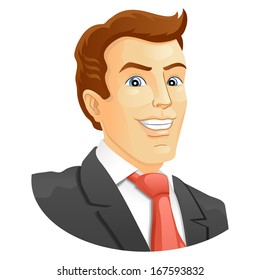 Portrait of businessman. Vector illustration.