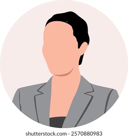 Portrait of a businesswoman for web, icon, template, webpage. 
