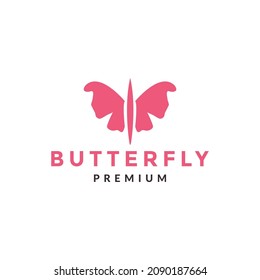portrait butterfly pink simple logo symbol icon vector graphic design illustration idea creative