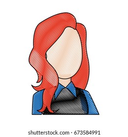 portrait cartoon woman business worker people office