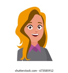 portrait cartoon woman business worker people office