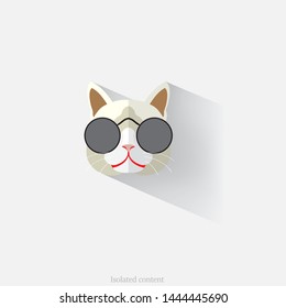 Portrait of a cat with glasses. Hipster style. Image for printing on T-shirts and various items.