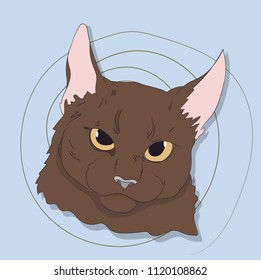 portrait of a cat, on a background, vector