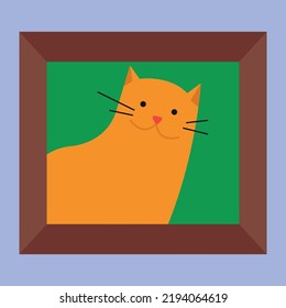 portrait of a cat in a photo frame