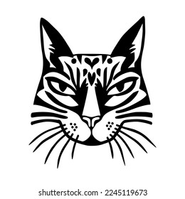 Retrato de un gato. Ilustración vectorial. Estilo minimalista.