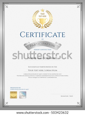 portrait certificate template achievement appreciation participation