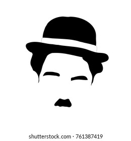 Portrait of Charlie Chaplin, British actor, comedian, director, screenwriter, composer and filmmaker.