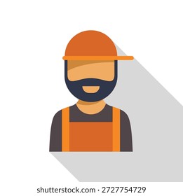 Retrato de un trabajador de la construcción alegre con barba, llevando overoles naranjas y sombrero, representando mano de obra calificada y profesionalismo 