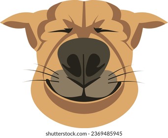 Portrait of a cheerful dog. Avatar of a social network user.