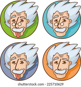 Portrait of a cheerful scientist set