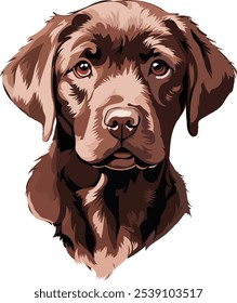 Retrato de um Labrador de chocolate