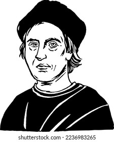 Portrait of Christopher Columbus discoverer