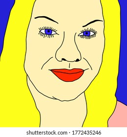 Portrait of a chubby blonde woman