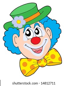 Portrait of clown - vector illustration.