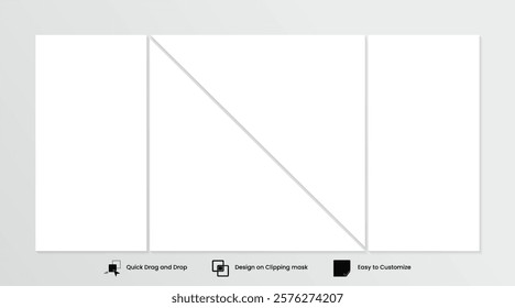 Portrait collage template with a minimalist design. Perfect for showcasing your favorite portrait photos, whether for creative moodboard projects or visual decorations.