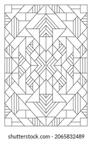 Portrait coloring pages for adults. Abstract illustration. Geometric composition. Black and white patterns. EPS8 file. Coloring-#341