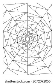 Portrait coloring pages for adults  Abstract sun radiate light illustration  Geometric composition  Black   white patterns  EPS8 file  Coloring  #354