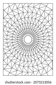 Portrait coloring pages for adults  Abstract sun radiate light illustration  Geometric composition  Black   white patterns  EPS8 file  Coloring  #349