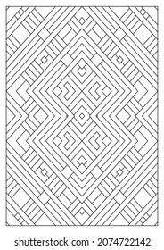 Portrait coloring pages for adults. Abstract illustration in Line Art style. Geometric composition. Black and white patterns. EPS8. Coloring-#365