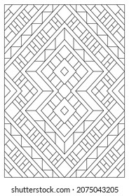 Portrait coloring pages for adults  Abstract illustration in Line Art style  Geometric composition  Black   white patterns  EPS8  Coloring  #368